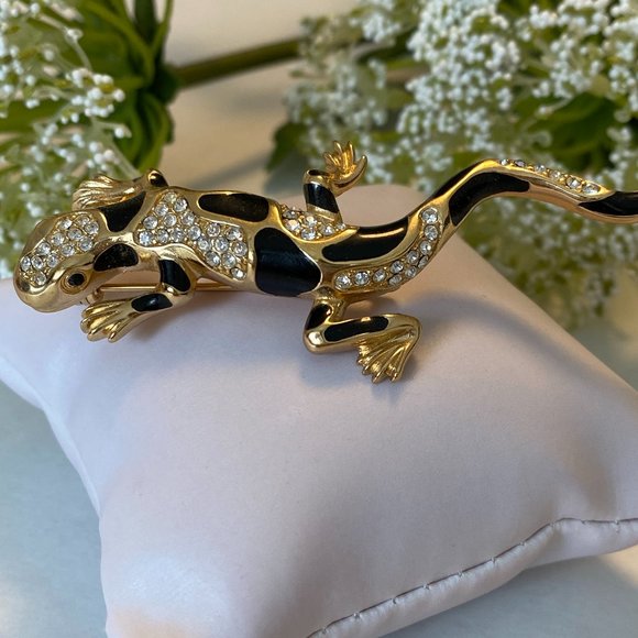 Vintage Signed Christian Dior - Germany Gecko Pin